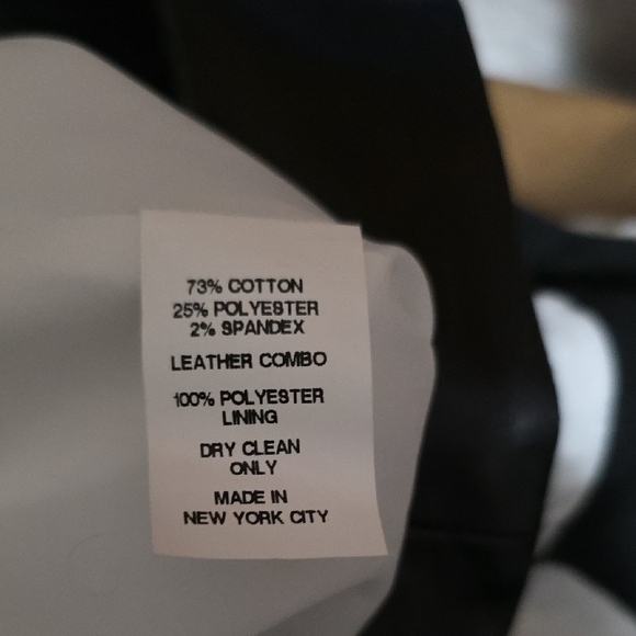 NYC Hunter Dixon Cream & Leather Sleeveless Dress - Picture 4 of 4